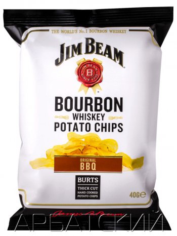 Чипсы Джим Бим Ориджинал / Jim Beam Bourbon Whiskey Potato Chips, 40гр.