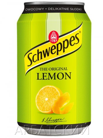 Напиток Швепс Лимон / Schweppes Lemon 0,33л. ж/б.